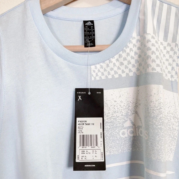 ADIDAS | NEW HS CR GRAPHIC BIKER TANK IN LIGHT BLUE - Picture 5 of 10